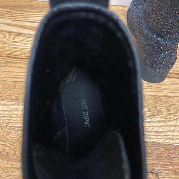 Black & Purple Glitter Combat Boots - Picture 6 of 8